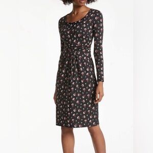 Boden Mable Jersey Knit Dress in Black Bud US 6